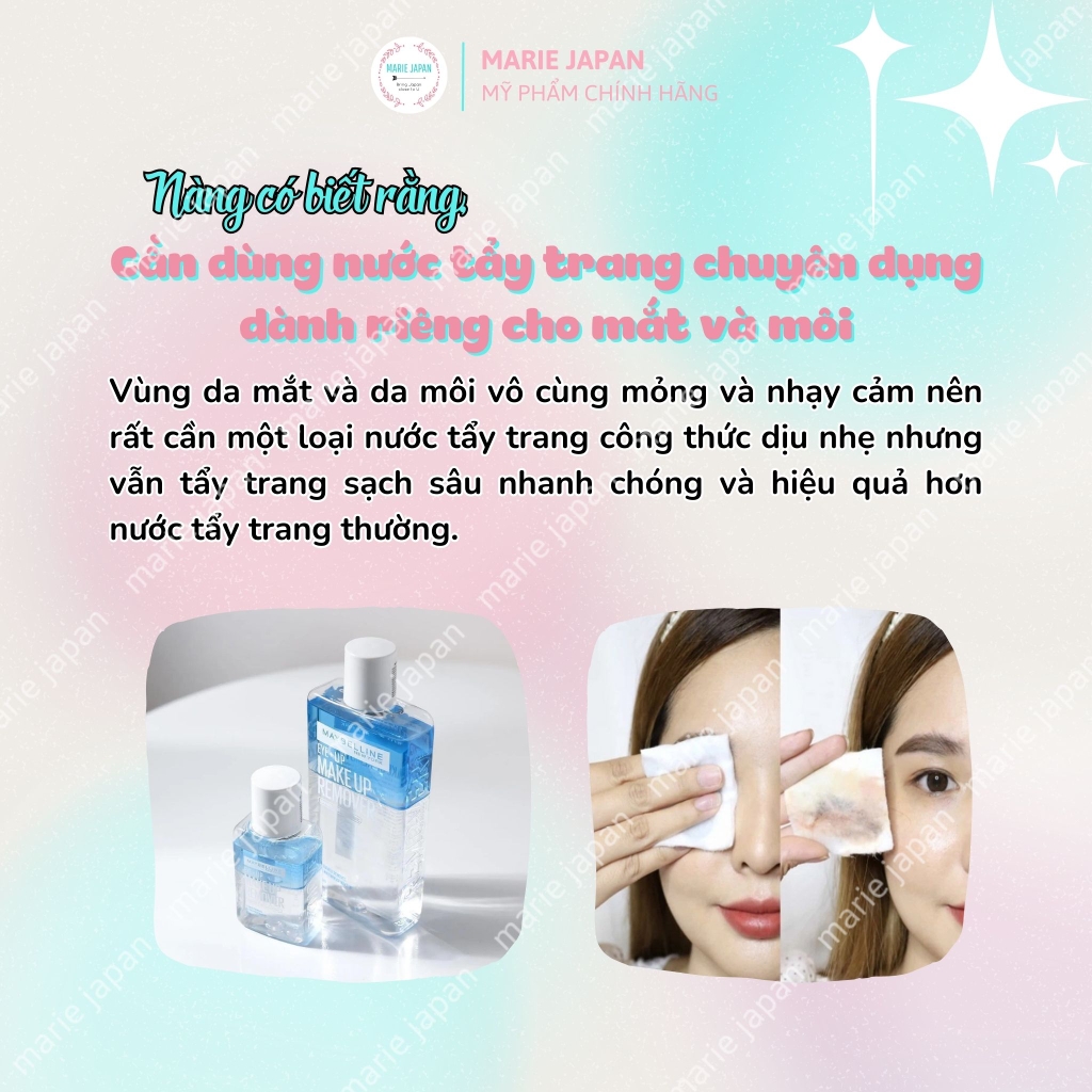 Tẩy Trang Mắt Môi Maybeline Eye & Lip Makeup Remover FULLSIZE Chai 150ml