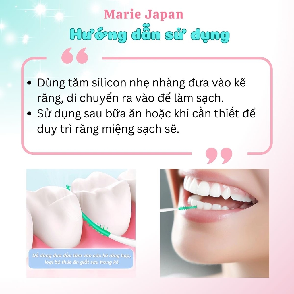 Tăm Silicon Smart Inn Interdental Làm Sạch Kẽ Răng Dịu Nhẹ An Toàn Nhật Bản