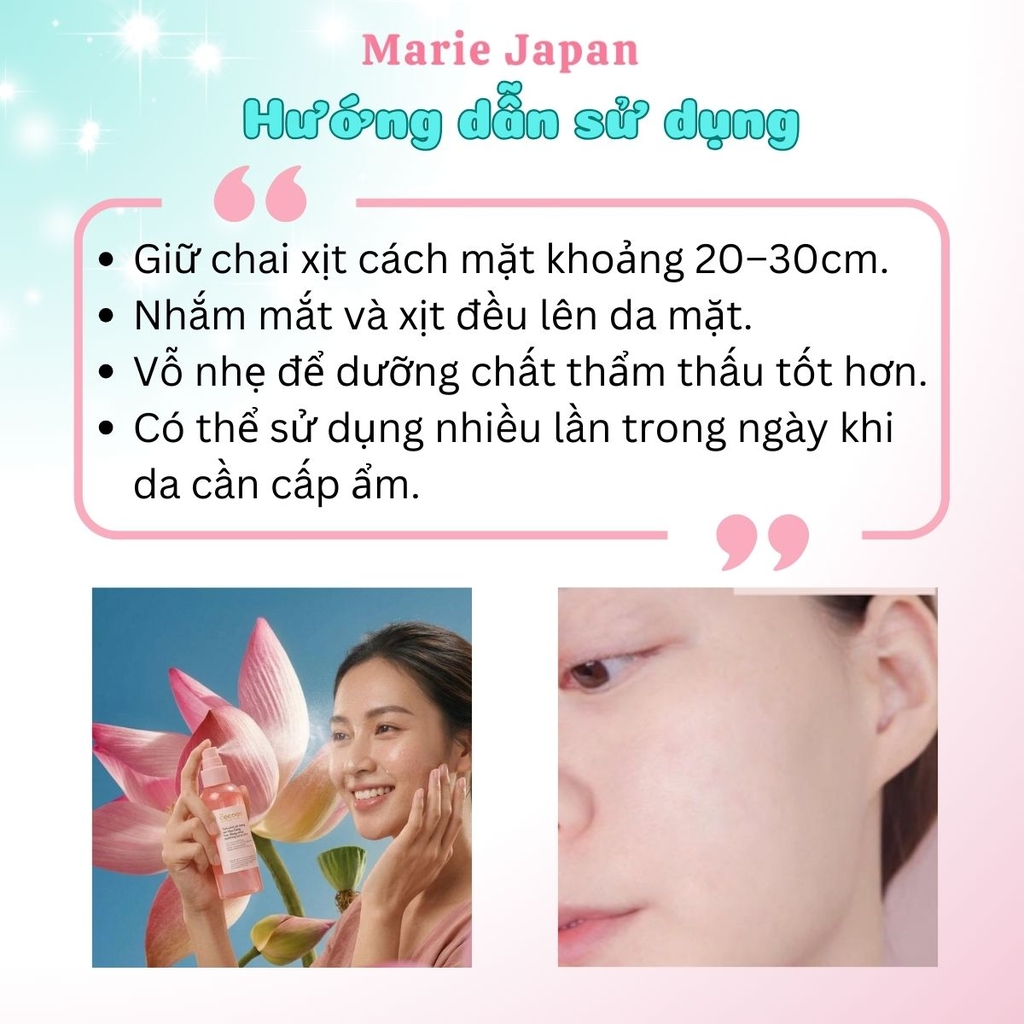 Tinh Chất Xịt Dưỡng Sen Hậu Giang Cấp Ẩm Sâu Mềm Mại Dịu Da Lotus Soothing  Chai 100ml