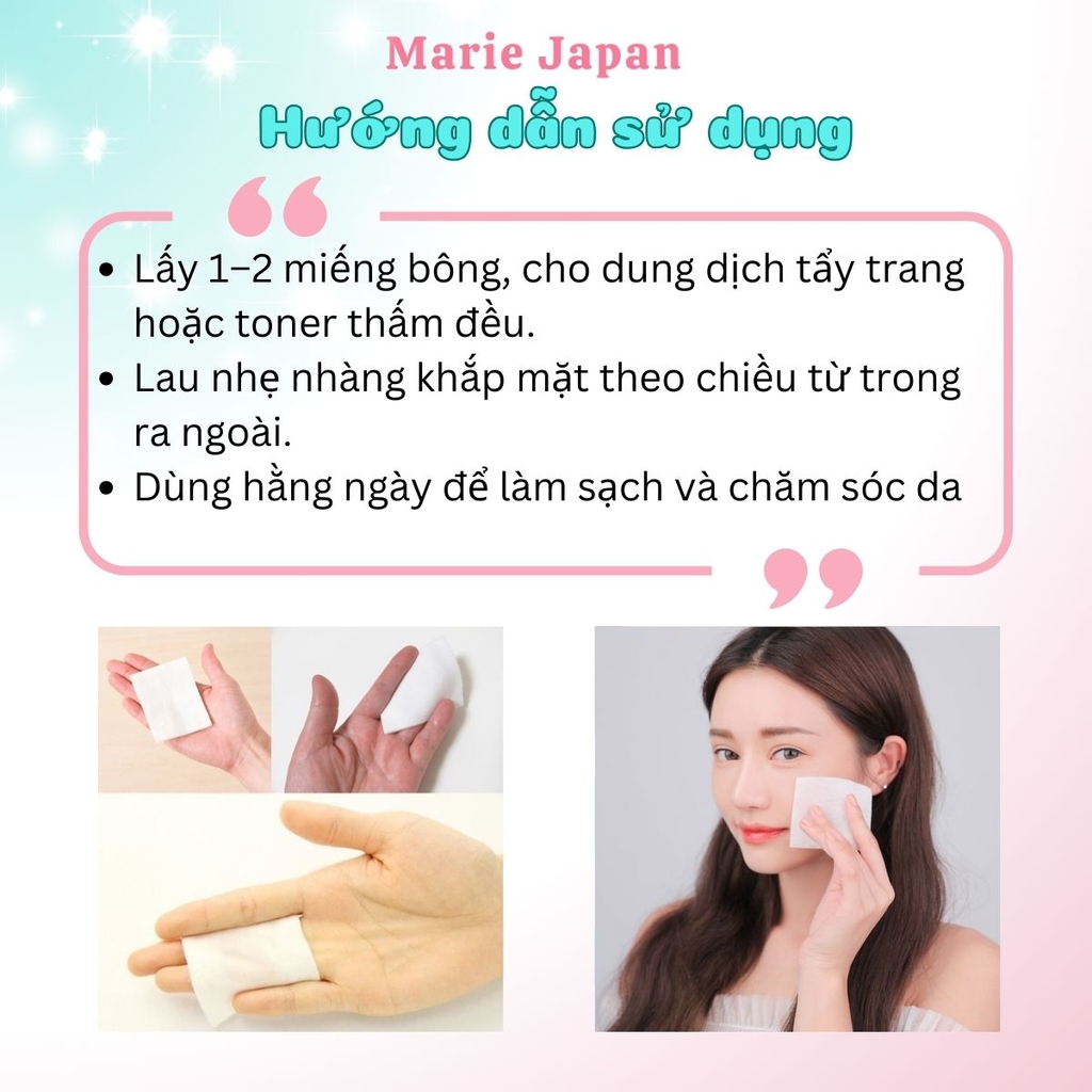 Bông Tẩy Trang S Select Cotton Puff Siêu Mềm Min Bông Tự Nhiên An Toàn Cho Da
