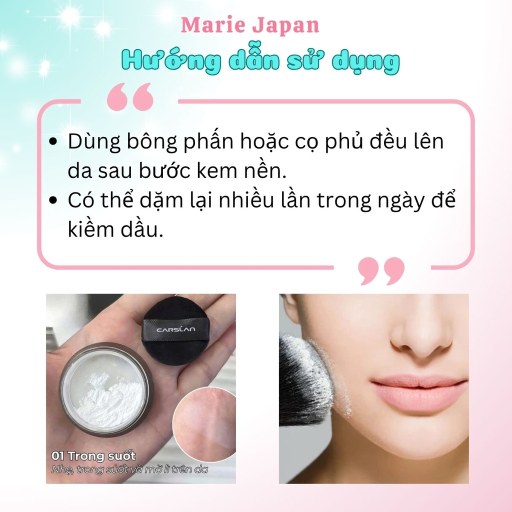 Phấn Phủ Carslan Kiềm Dầu Lâu Trôi Che Phủ Tự Nhiên Soft Focus  Makeup Powder Mini 1G