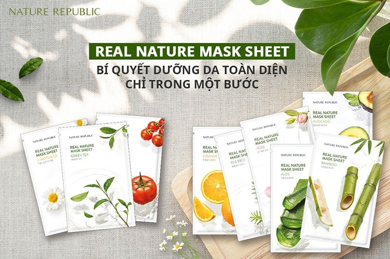 Mặt Nạ Dưỡng Da Real Nature Mask Sheet Hàn Quốc - Miếng 23ml