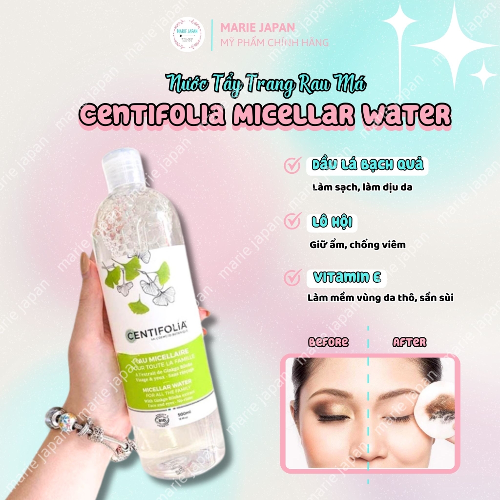 Nước Tẩy Trang Centifolia Micellar Water Chai 500ml