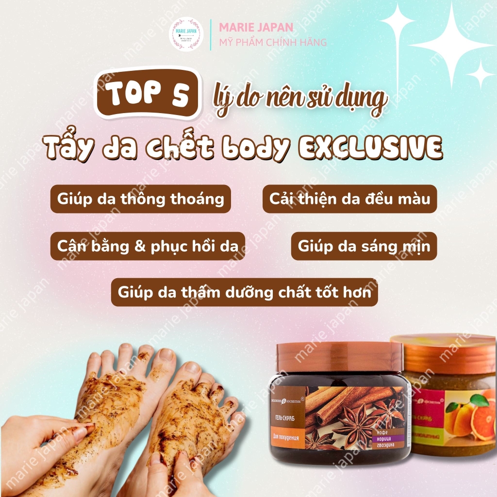 Tẩy TBC Exclusive Cosmetics Body Nga - QUẾ HỒI Hộp 380g