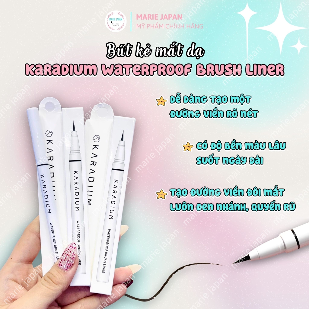 Bút Kẻ Mắt Dạ Karadium Waterproof Brush Liner Black Hàn Quốc