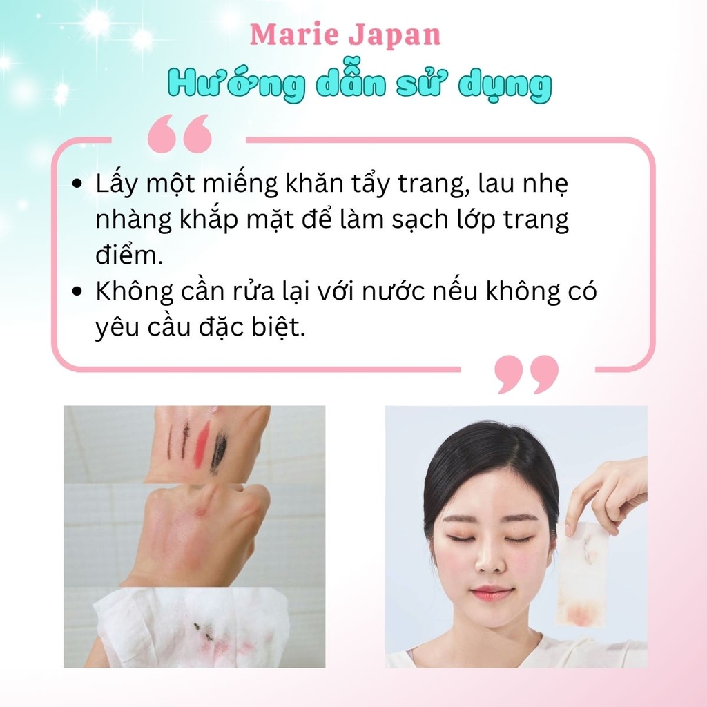 Khăn Tẩy Trang Biore Dưỡng Ẩm Sạch Da Makeup Remove Cleansing  Nhật Bản Túi 10 Miếng
