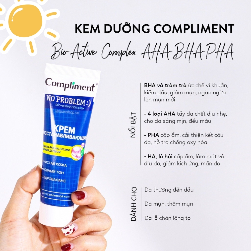Kem Dưỡng Compliment No Problem AHA BHA PHA