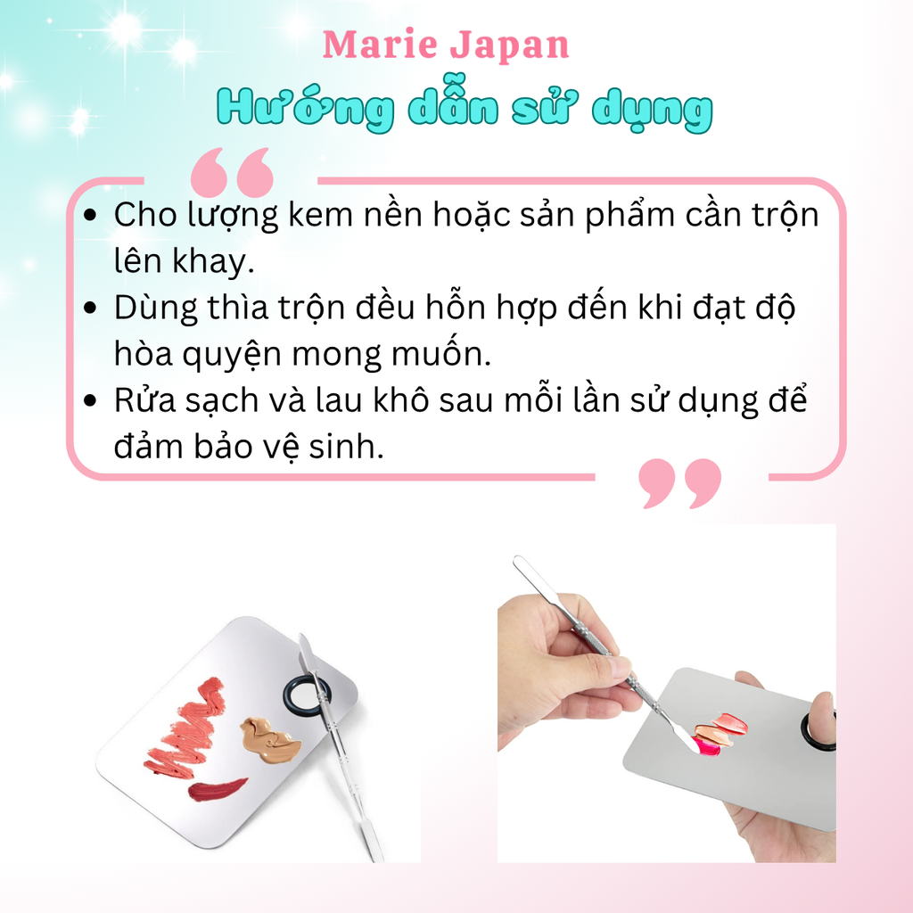 Bộ Dụng Cụ Khay Thìa Trộn Jary 2in1 Mixing Tray Pha Trộn Kem Nền Dễ Dàng Cho Lớp Nền Mỏng Tênh