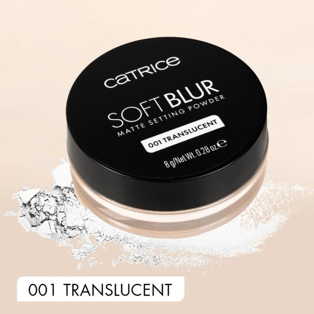 Phấn Phủ Catrice Soft Blur Mỏng Nhẹ Kiềm Dầu Tự Nhiên Matte Setting  Powder 8g - TẶNG BÔNG PHẤN CATRICE