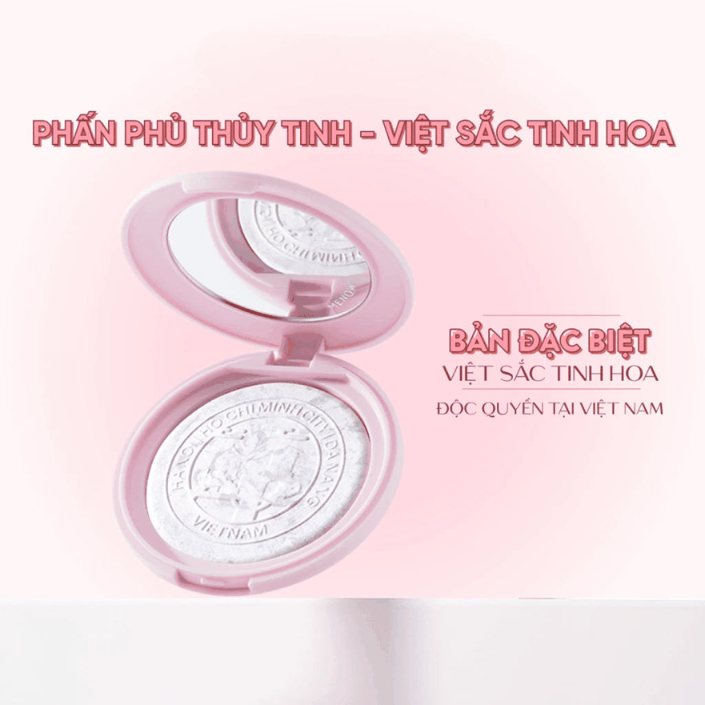 [MUA 1 TẶNG 1] Phấn Phủ Nén Thủy Tinh MENOW Mỏng Mịn Tự Nhiên Clear Radiant Pressed Powder Viet Nam Edition 7g