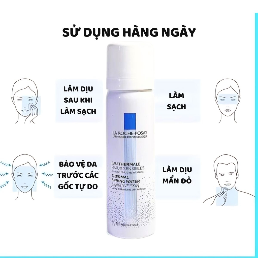 Xịt Khoáng La Roche-Posay Thermal  Spring Water Cấp Ẩm Tức Thì Làm Dịu Da 50ml