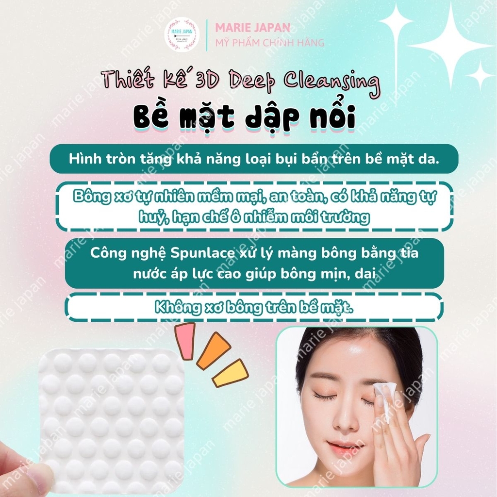 Bông Tẩy Trang Calla Bông Bạch Tuyết Siêu Mềm Mịn Sạch Sâu Cấp Ẩm An Toàn Cho Da