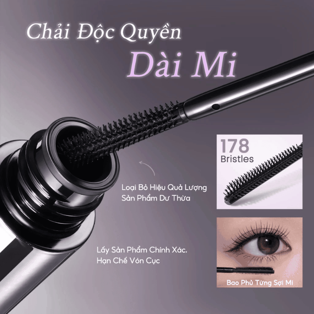 Mascara Focallure Cao Cấp Siêu Dài Cong Mi, Bền Lì Lengthening Lifting BK01 7,3g