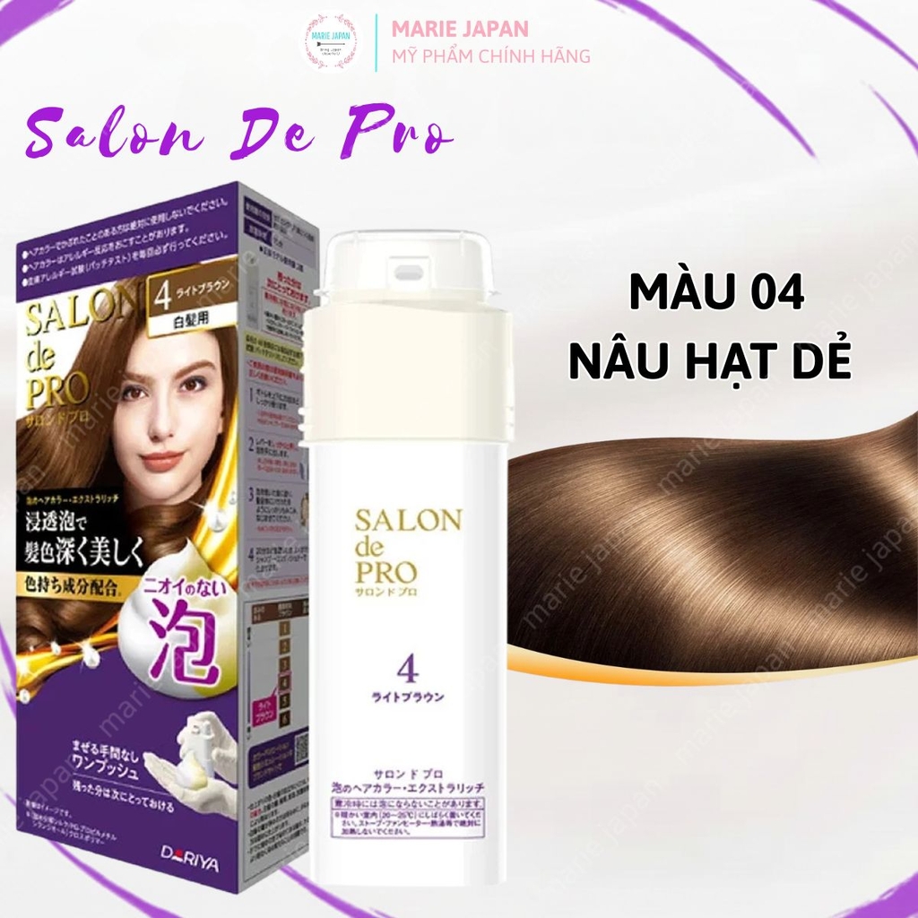 Bọt Nhuộm Tóc Salon De Pro Phủ Bạc Tự Nhiên Cao Cấp Không Mùi Tiện Lợi  Nhật Bản