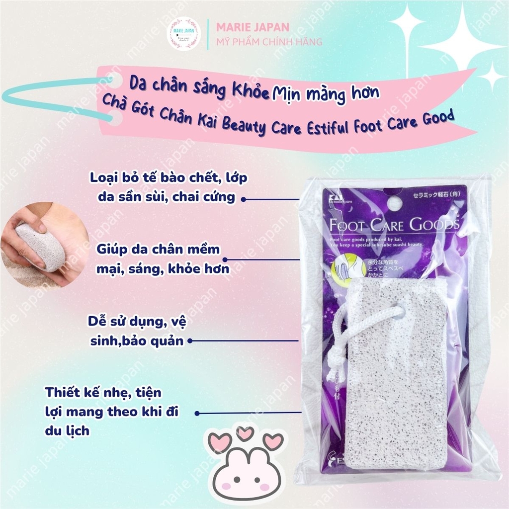 Chà Gót Chân Kai Beauty Care Loại Bỏ Da Chết Gót Chân Mịn Màng  Estiful Foot Care Good Nhật Bản Vỉ 1 Cái