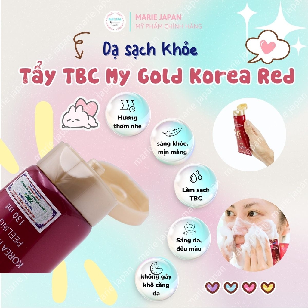 Tẩy Tế Bào Chết My Gold Korea Red Giúp Làm Sạch Sáng Da  Ginseng Peeling Gel Nhân Sâm Đỏ Hàn Quốc Tuýp 130ml