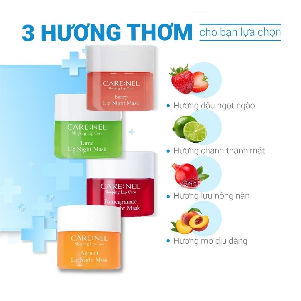 Mặt Nạ Ngủ Môi Care:nel Night Mask Dưỡng Ẩm Môi Hồng Hào Căng Mọng Hàn Quốc 5g