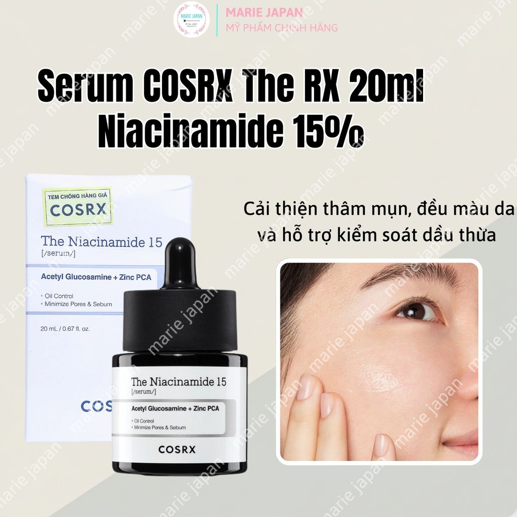 Serum COSRX The RX Niacinamide 15% Dưỡng Sáng Giảm Thâm Mụn Hàn Quốc Chai 20ml