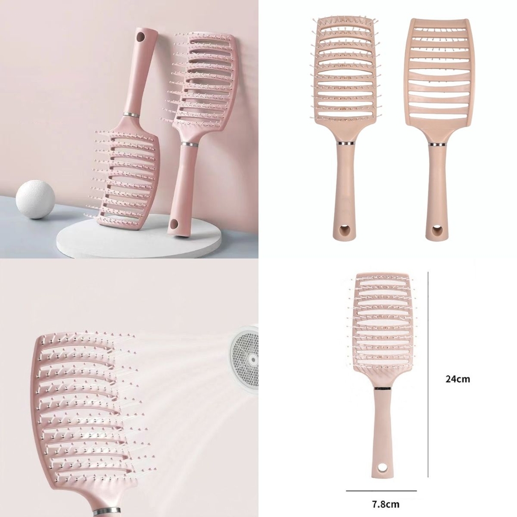 Lược Chải Tóc Massage Da Đầu Gỡ Rối Đệm Khí Tạo Kiểu Tóc Xoăn Dài Phồng Chân Tóc Tiện Lợi - MÀU HỒNG