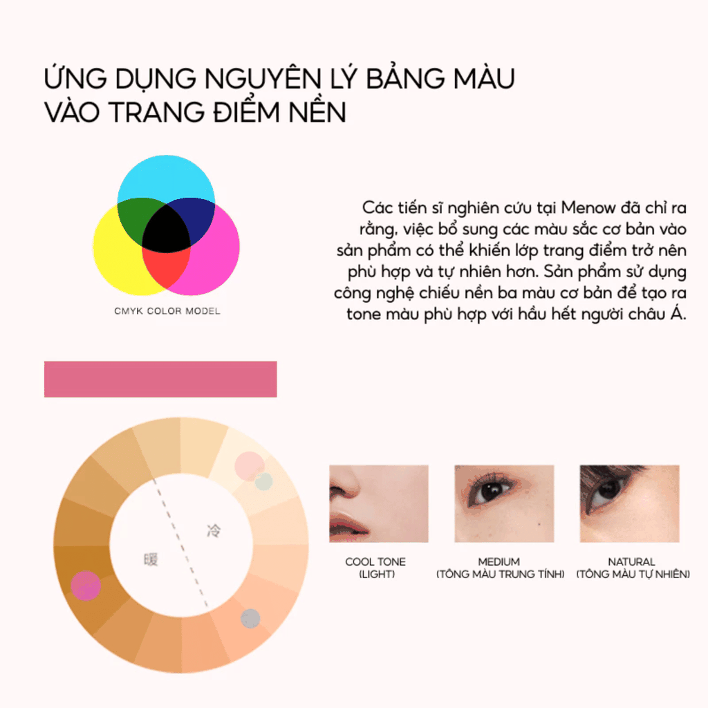 [MUA 1 TẶNG 1] Phấn Nước MENOW Finish Mỏng Nhẹ Mịn Màng Light Makeup Air Cushion Cream Pink Series 12g TẶNG BẢNG PHẤN 4Ô