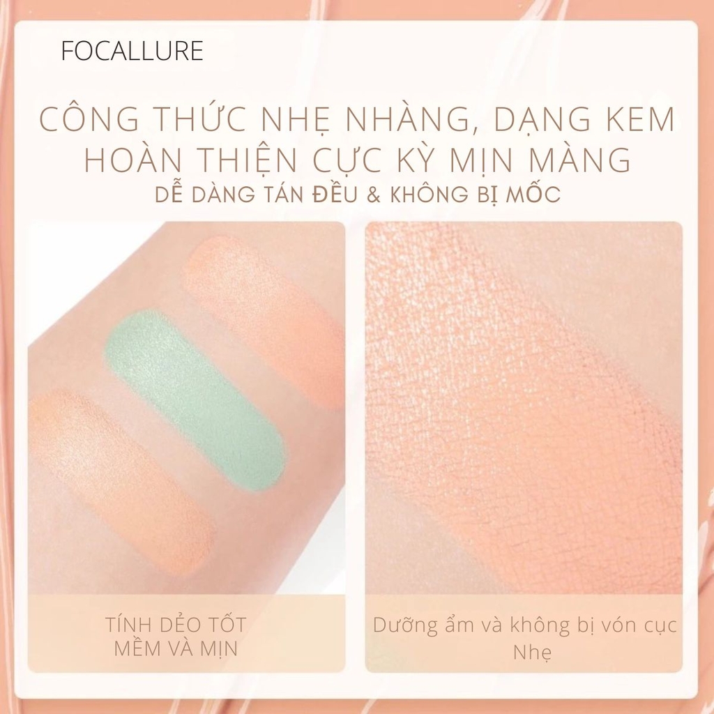 Kem Che Khuyết Điểm Focallure 5 Màu Mềm Mịn Che Phủ Tự Nhiên Lâu Trôi  Color Concealer Palette 4.3g