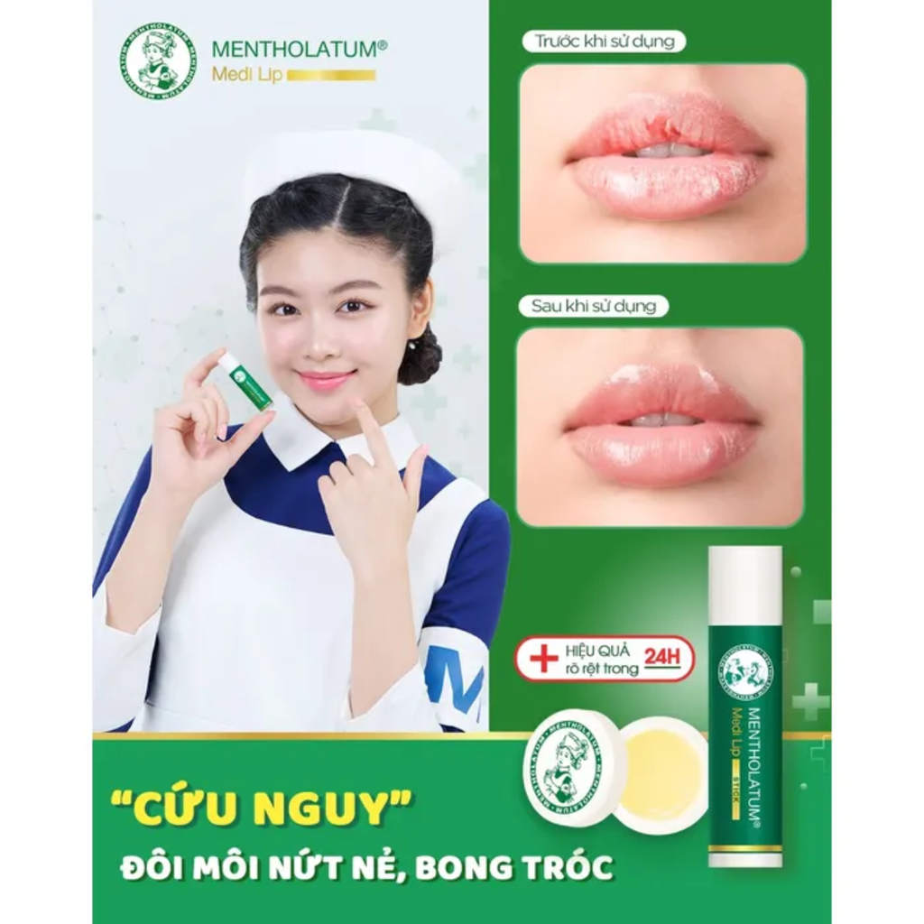 Son Dưỡng Mentholatum Medi Lip Stick Dưỡng Ẩm Giảm Thâm Căng Mọng Nhật Bản 4,3g