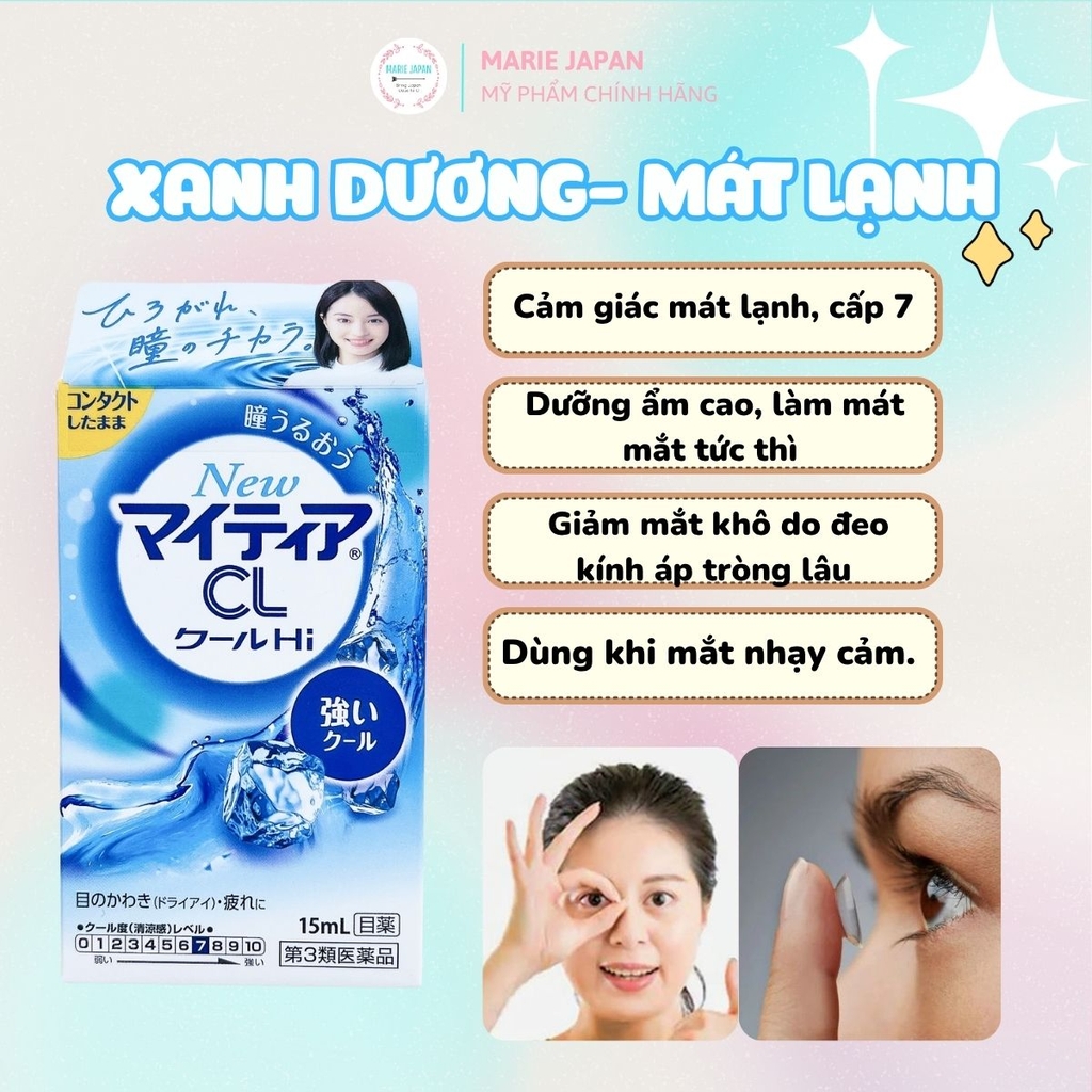 Nước Nhỏ Mắt Senju New MyTear CL Dưỡng Ẩm Giảm Khô Mỏi Mắt Dịu Nhẹ An Toàn Nhật Bản Hộp 15ml