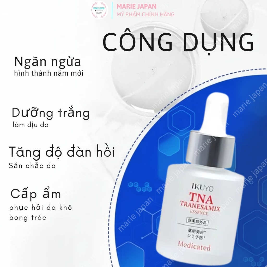 Serum Giảm Nám IKUYO TNA Tranesamix 2% Essence Mờ Thâm Nám Tàn Nhang Dưỡng Trắng Sáng Nhật Bản Chai 30ml