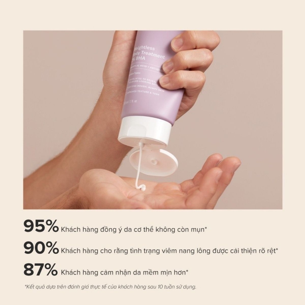 Kem Dưỡng Thể Paula's Choice Weightless Body Treatment 2% BHA Cấp Ẩm Giảm Viêm Lỗ Chân Lông Mỹ
