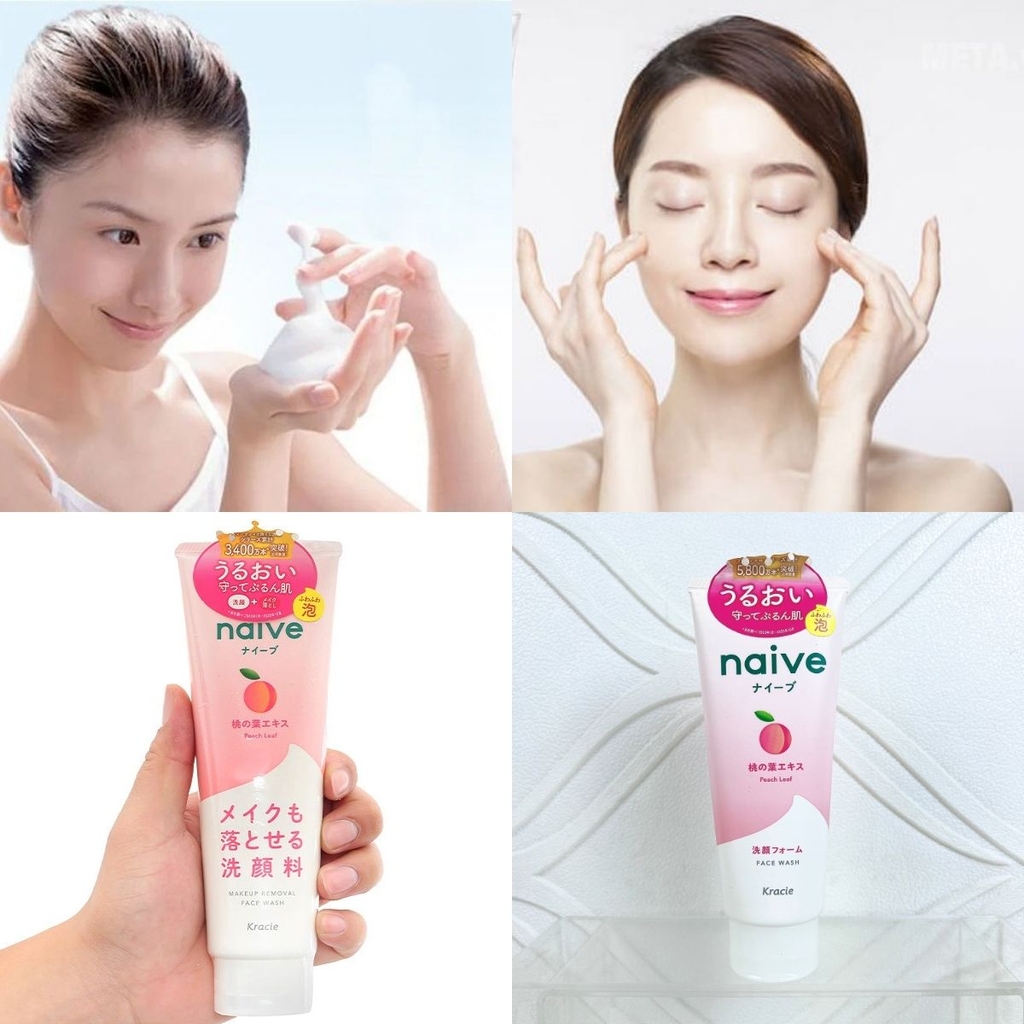 Sữa Rửa Mặt Kracie Làm Sạch Dịu Nhẹ Dưỡng Ẩm Mịn Da Naive Foaming Face Wash Nhật Bản Tuýp 130g