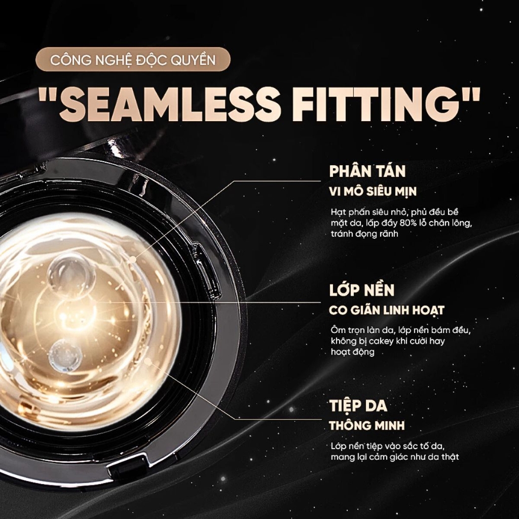 Cushion V&A Beauty Long Wear Foundation Che Khuyết Điểm Mịn Lì  Lâu Trôi Hàn Quốc Hộp 15g + Lõi Refill