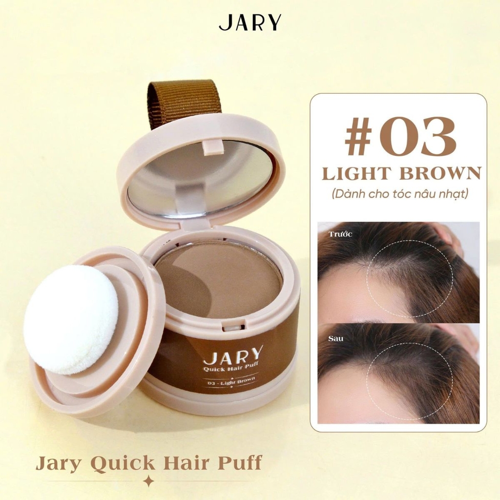Phấn Chấm Hói Tóc Jary Che Phủ Nhanh Chong Tóc Dày Chuẩn Màu Tự Nhiên Lâu Trôi Quick Hair Puff 4G
