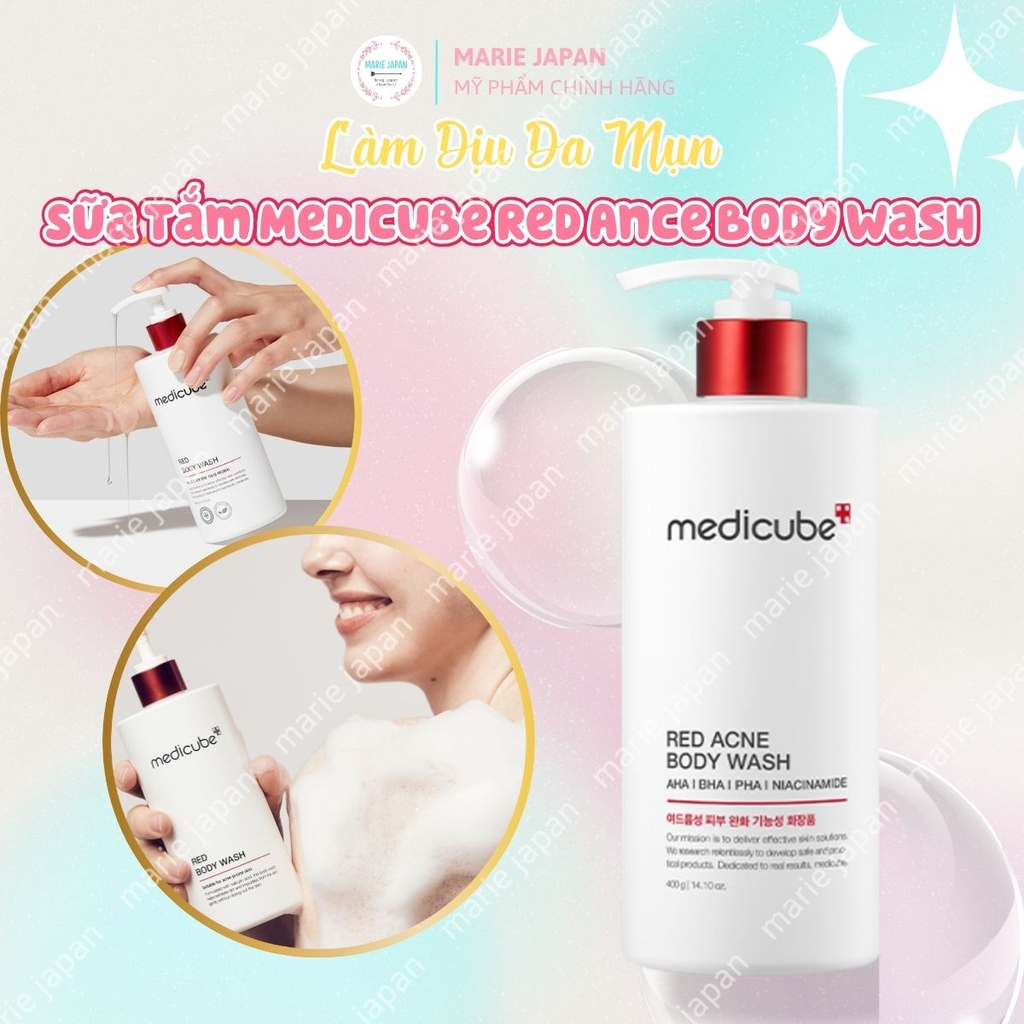 Sữa Tắm Medicube Red Ance Body Wash Ngăn Ngừa Mụn Lưng Dưỡng Sáng Da Hàn Quốc Chai 400g