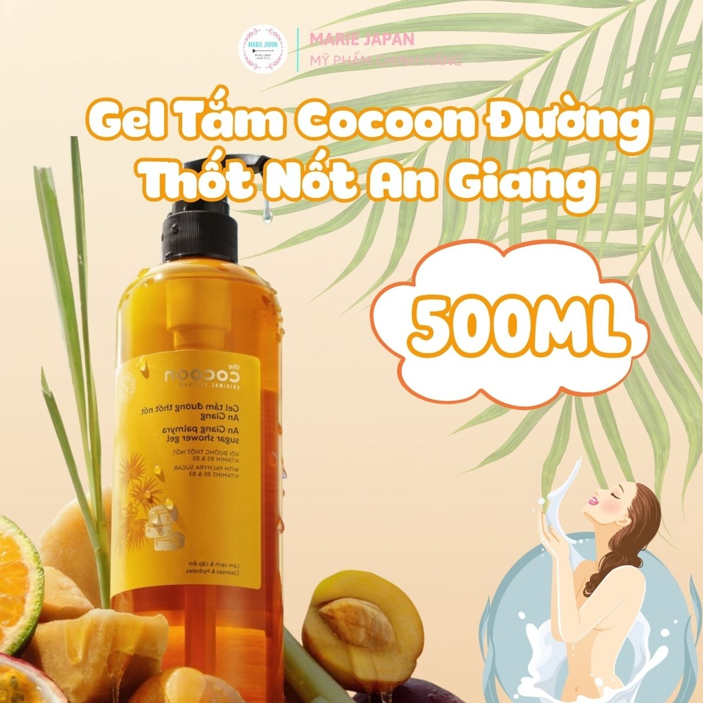 Combo 2 Món Cocoon  1 Gel Tắm Đường 500ml +  1 Tẩy Tế Bào Chết Body Đường Thôt Nốt An Giang 200ml