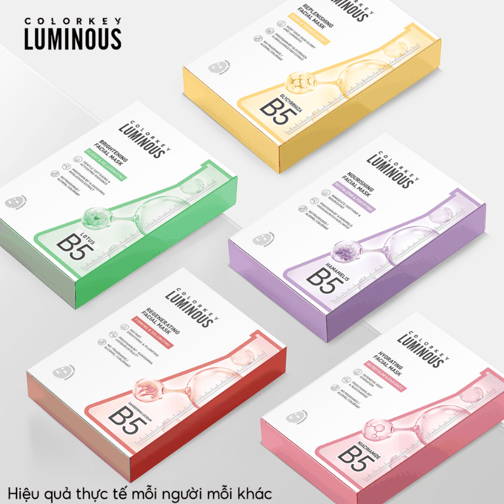 Mặt Nạ Colorkey Luminous Facial Mask Cấp Ẩm Sáng Da Giảm Mụn Miếng Lẻ 25ml