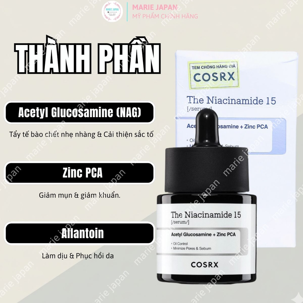 Serum COSRX The RX Niacinamide 15% Dưỡng Sáng Giảm Thâm Mụn Hàn Quốc Chai 20ml