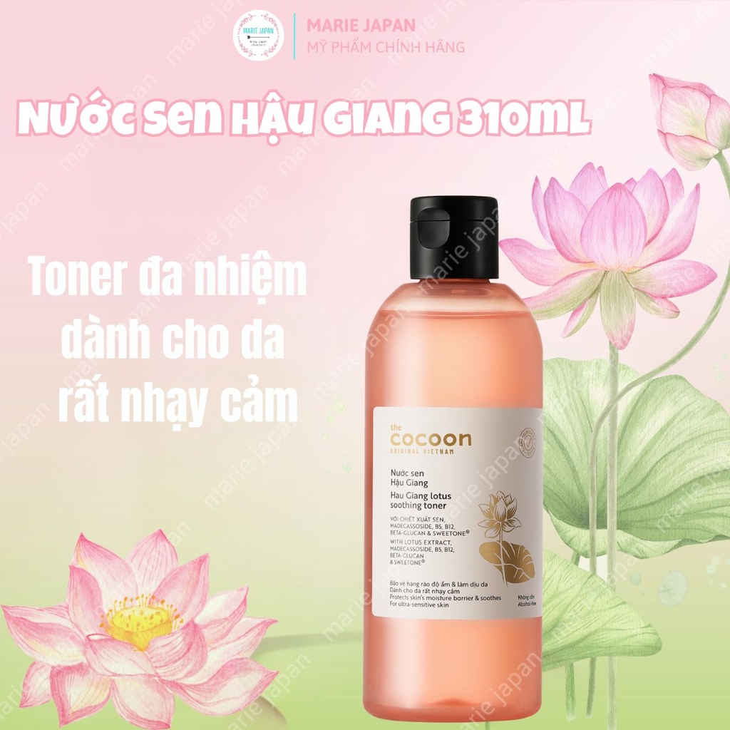 Combo Cocoon 2 Món 1 Nước Tẩy Trang Bí Đao 500ml + 1  Toner Sen  Hậu Giang 310ml