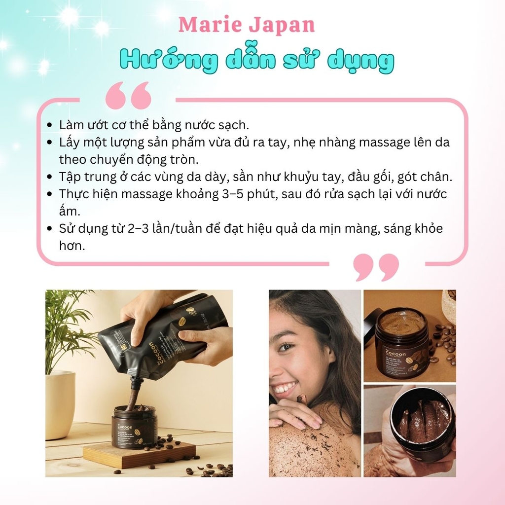 Combo Cocoon 2 Món 1 Tẩy Tế Bào Chết Body Cà Phê 200ml  + 1 Túi Refill Cocoon 200ml