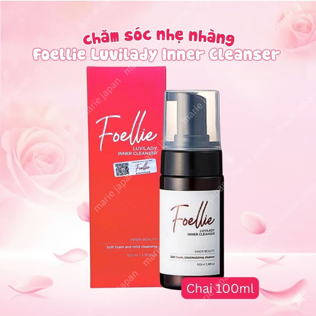 Dung Dịch Vệ Sinh Phụ Nữ Foellie Luvilady Inner Cleanser Sạch Sâu Dịu Nhẹ Cân Bằng pH Hàn Quốc Chai 100ml
