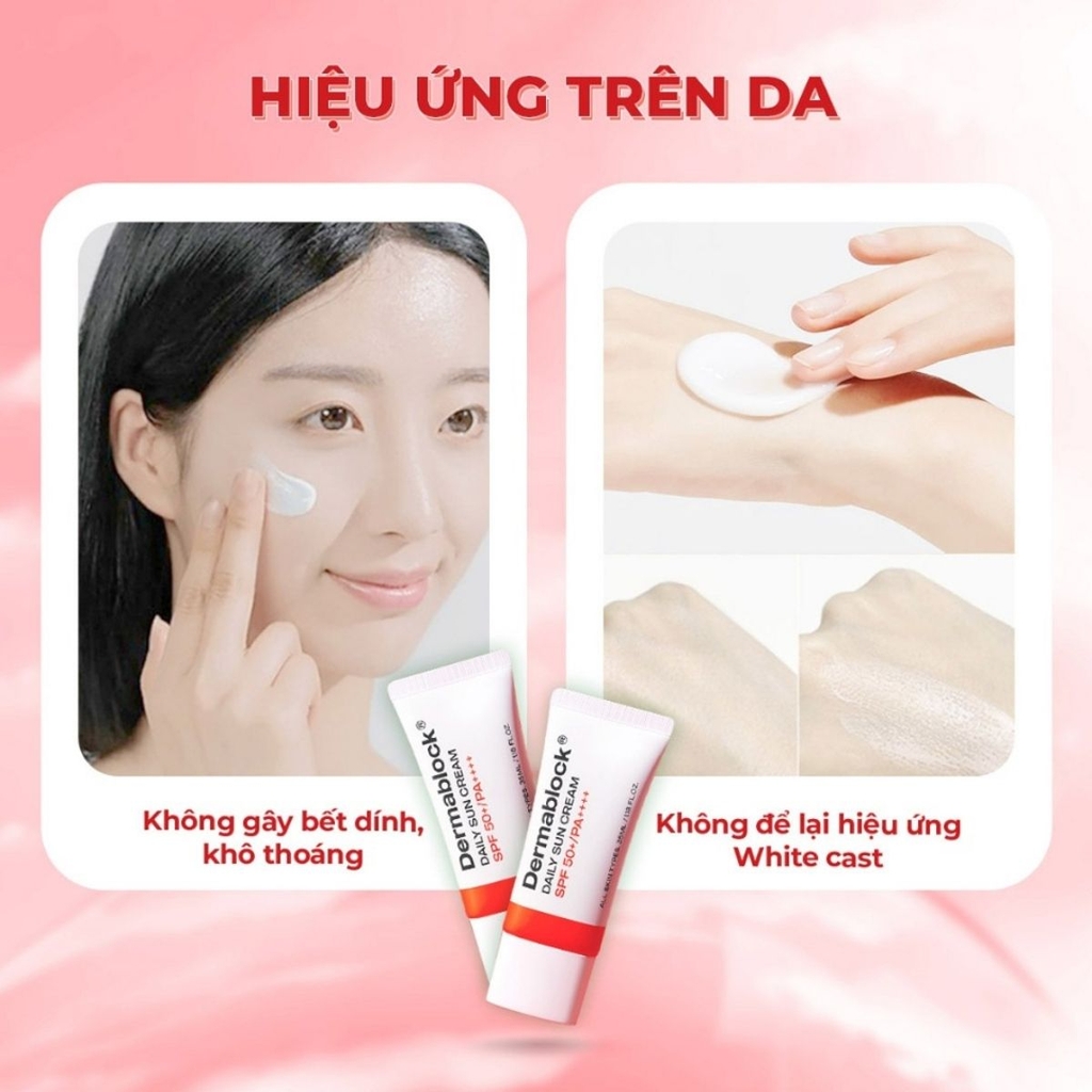 Kem Chống Nắng Dermablock Sun Cream SPF 50+ PA++++ Bảo Vệ Da Dưỡng Ẩm Nâng Tone Hàn Quốc Tuýp 35ml