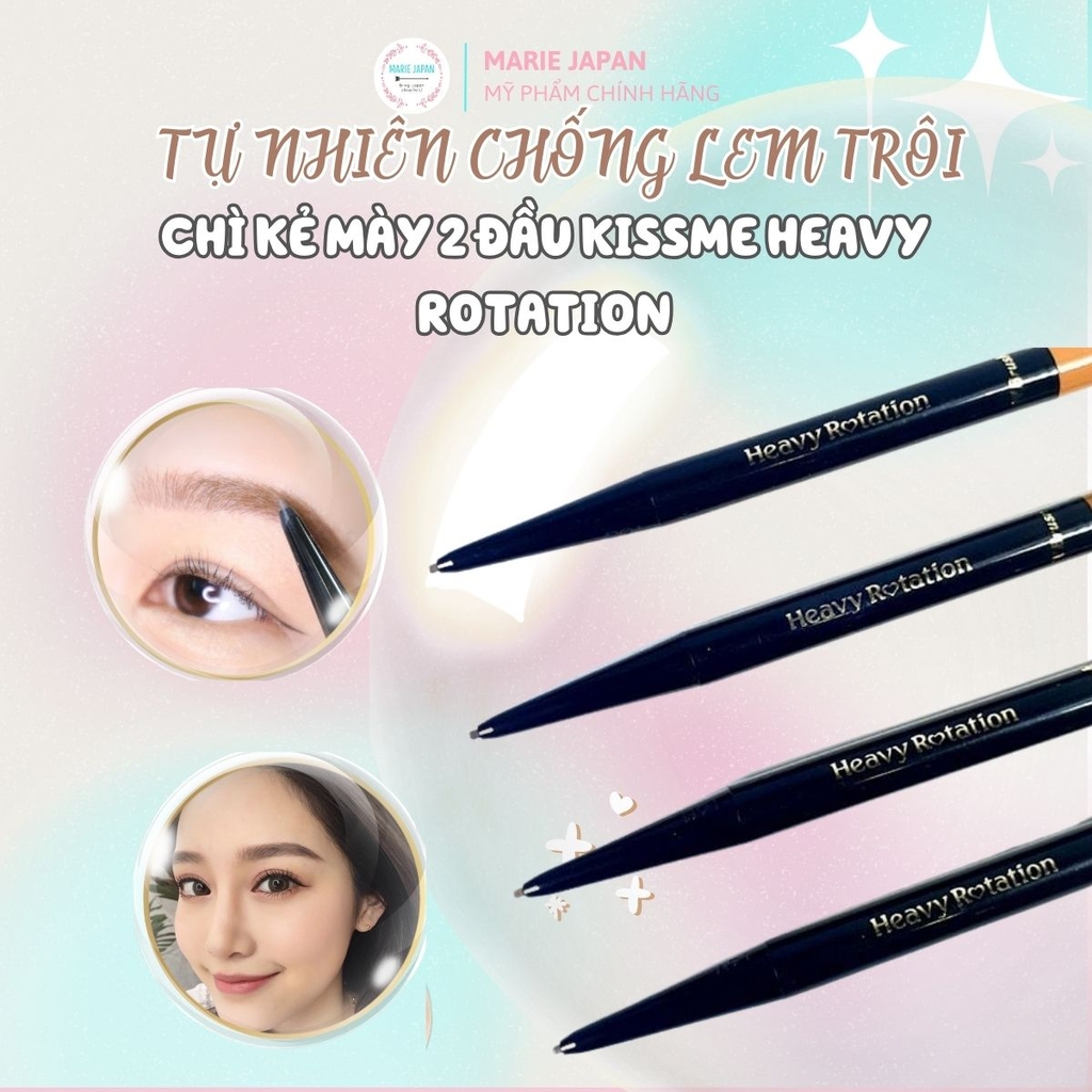 Chì Kẻ Mày 2 Đầu Kiss Me Heavy Rotation Tự Nhiên Sắc Nét Chống Lem Trôi Eyebrow Pencil & Powder Nhật Bản