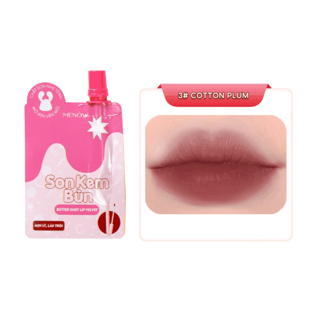 Son Kem Bùn Dạng Túi Menow Mịn Lì Butter Shot Lip Velvet 1g