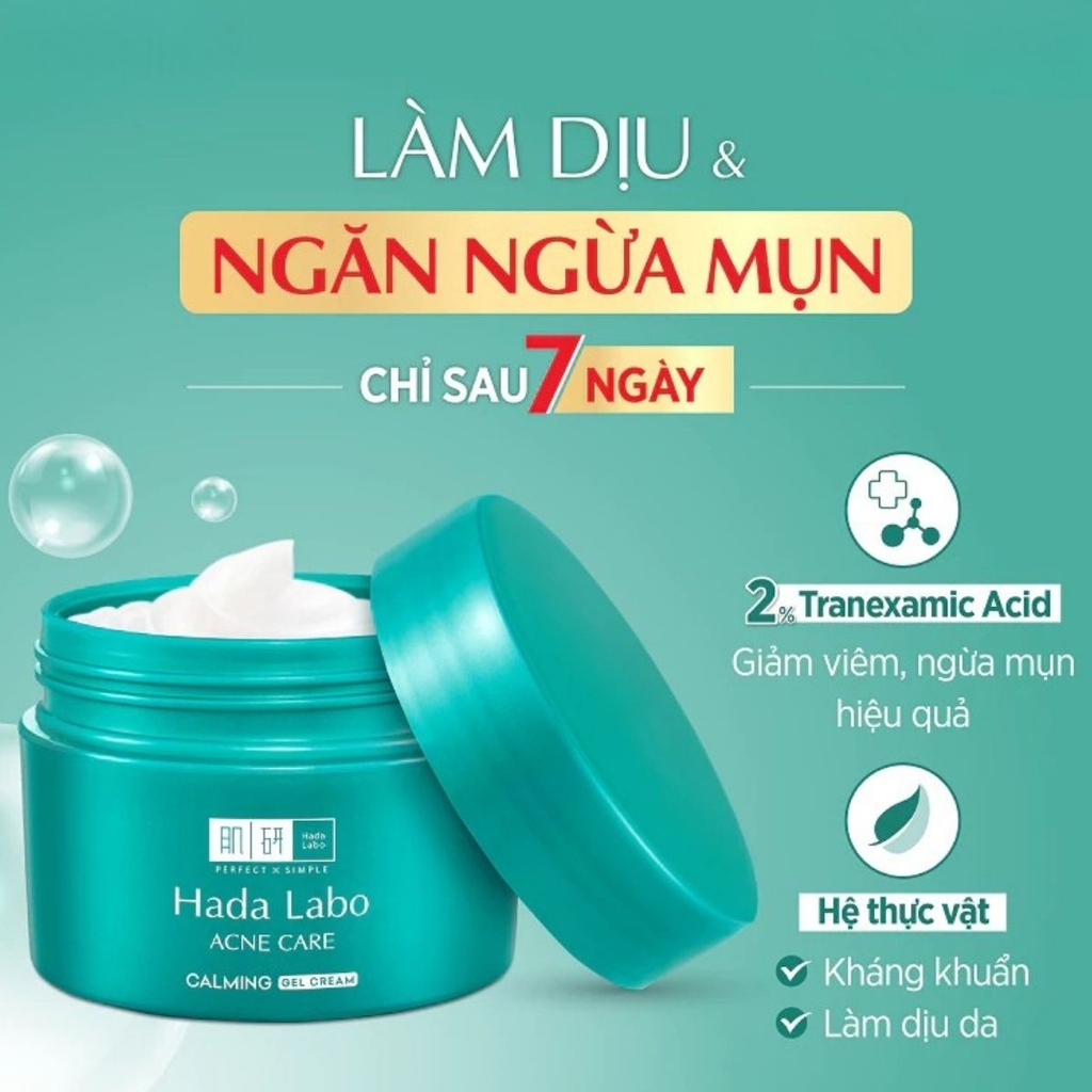 Gel Hada Labo Acne Care Calming Dưỡng Ẩm Sáng Khỏe Cho Da Dầu Mụn Nhạy Cảm 50g
