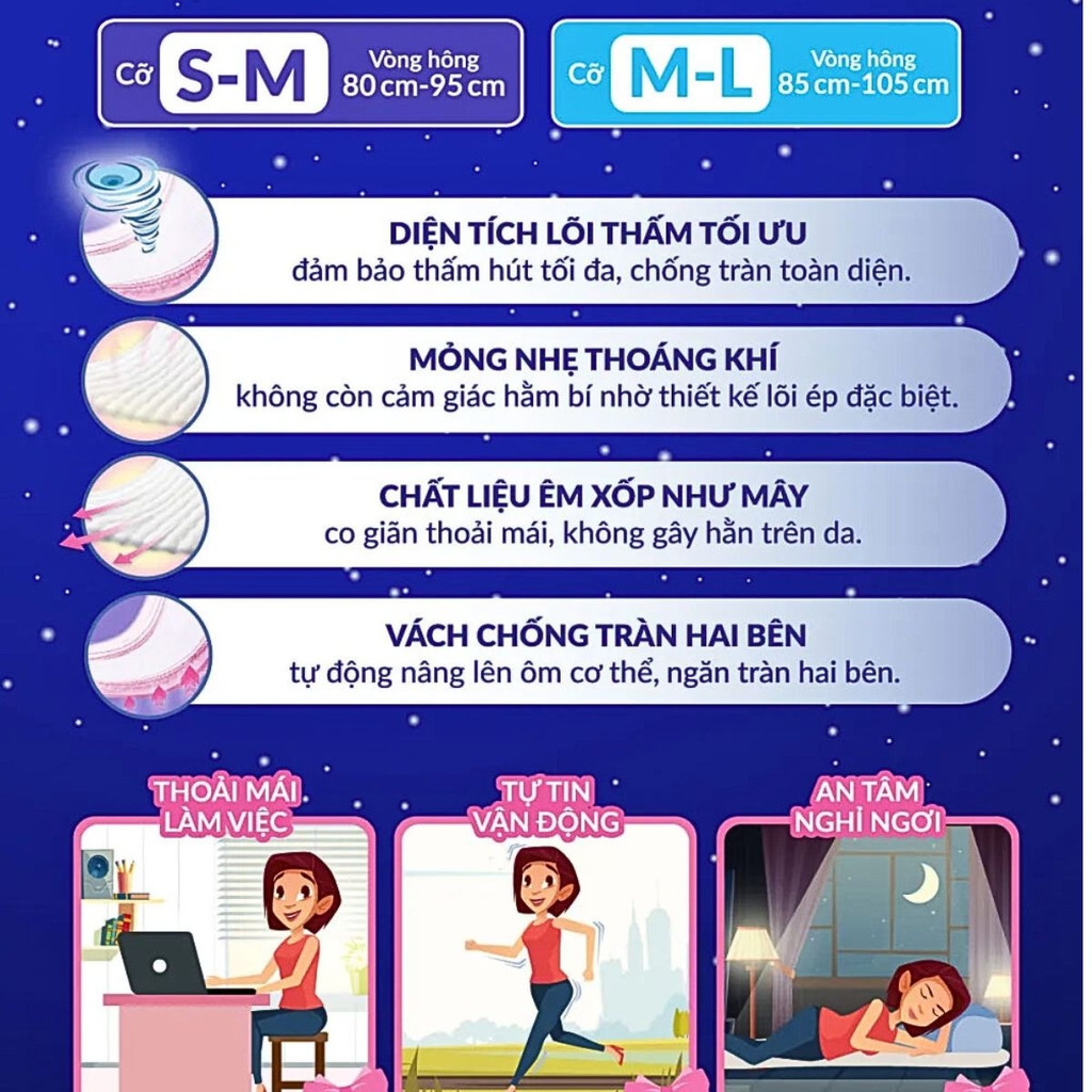 Băng Quần Diana Beauty Hip Ôm Sát Chống Tràn Thoải Mái Khô Thoáng Nhật Bản