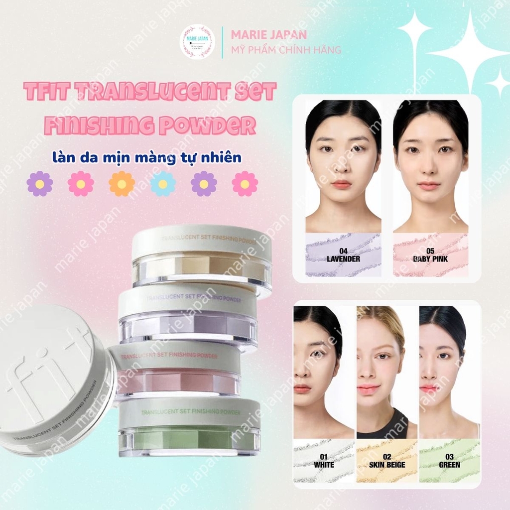 Phấn Phủ Kiềm Dầu TFIT Translucent Set Finishing Powder Chống Trôi Mờ Khuyết Điểm Ráo Mịn Da Hàn Quốc Hộp 7g - MUA 1 TẶNG 3