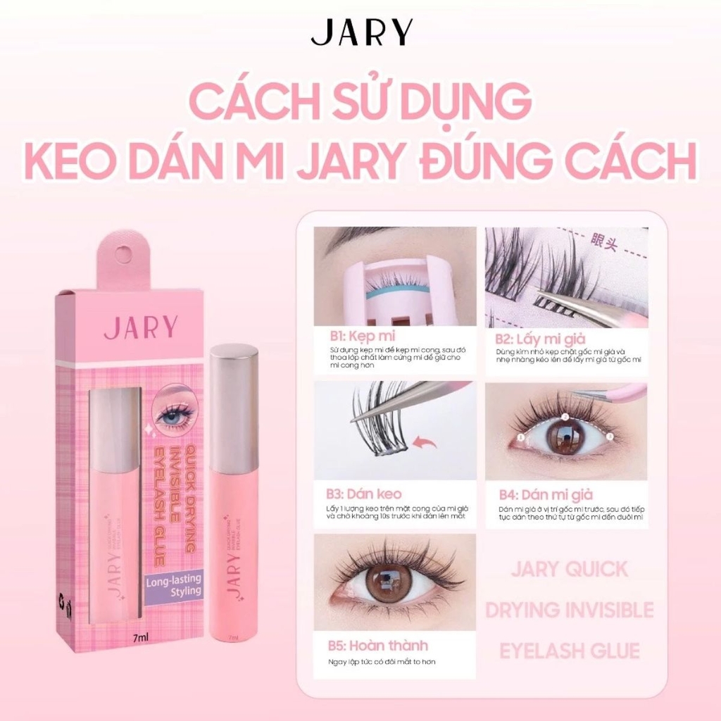 Keo Dán Mi JaRy Siêu Chắc Khô Nhanh Chống Nước Quick Drying Invisible Eyelash Glue Lọ 7ml