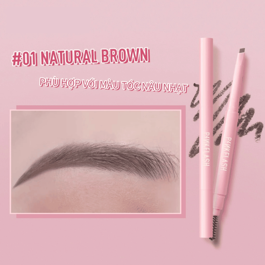 Chì kẻ mày Pinkflash Siêu Bền Màu, Chống Thấm Nước  Waterproof Auto Eyebrow Pencil E09