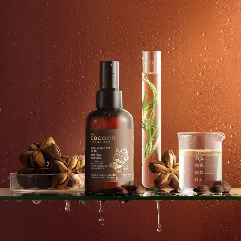 Nước Dưỡng Tóc Sa-chi Cocoon Dưỡng Ẩm Chắc Khỏe Phục Hồi Tóc Hư Tổn  Inchi Hair Tonic 140ml