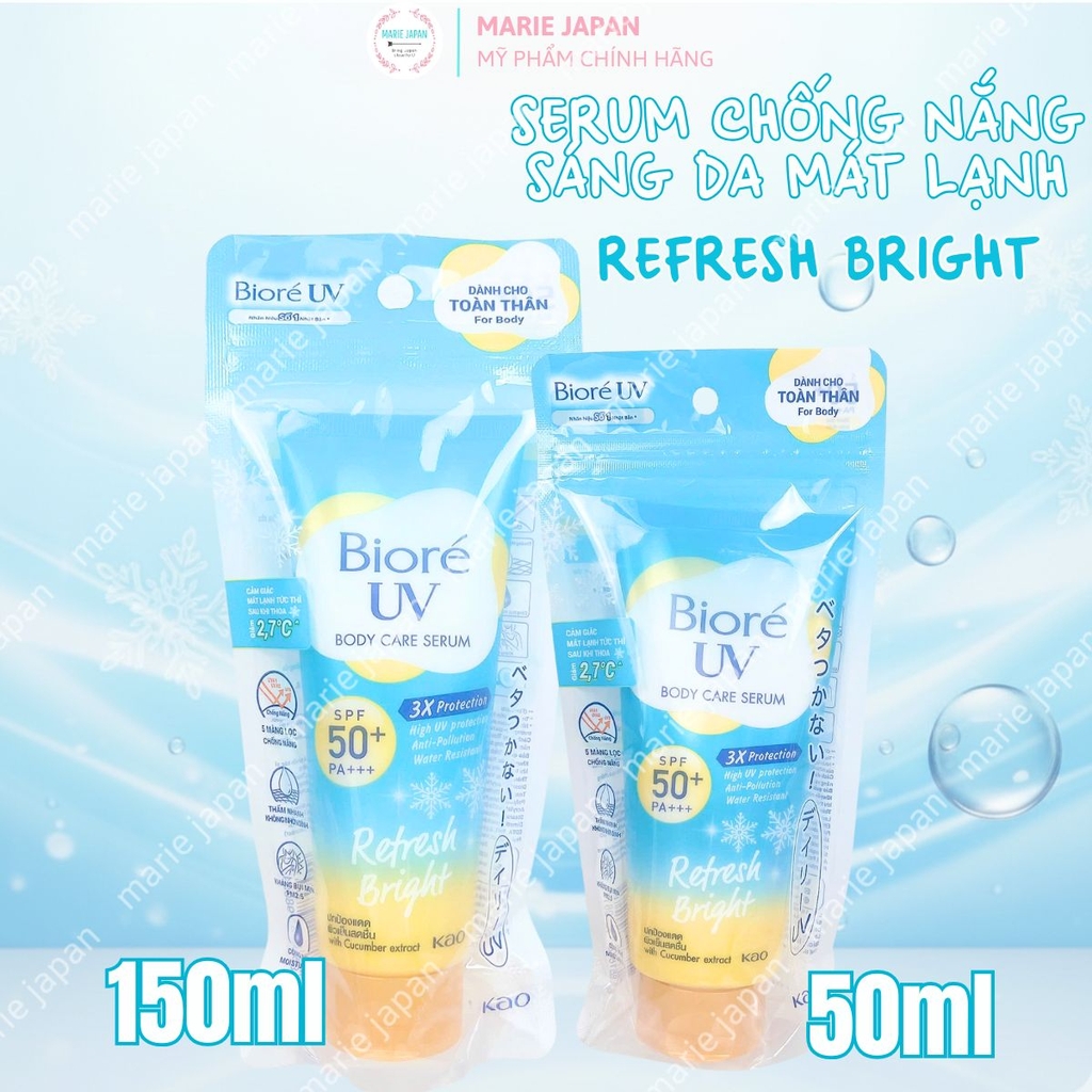 Serum Chống Nắng Body Bioré UV Dưỡng Ẩm Sáng Hồng Mịn Màng Mát Lạnh SPF 50+/PA+++ Nhật Bản