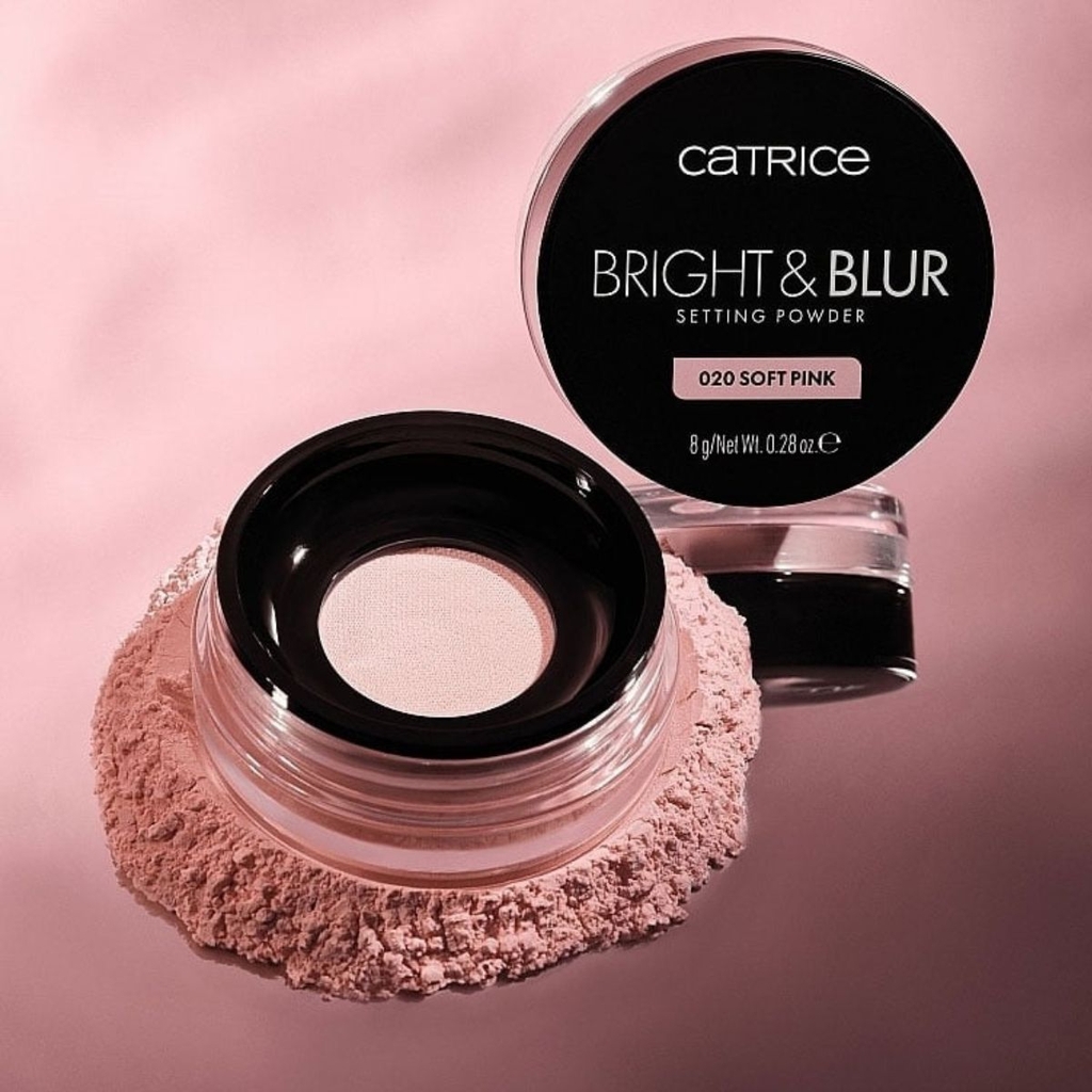 Phấn Phủ Catrice Mỏng Nhẹ Nâng Tone Căng Bóng Da Bright & Blur Setting Powder 8g - TẶNG 1 BÔNG PHẤN CATRICE